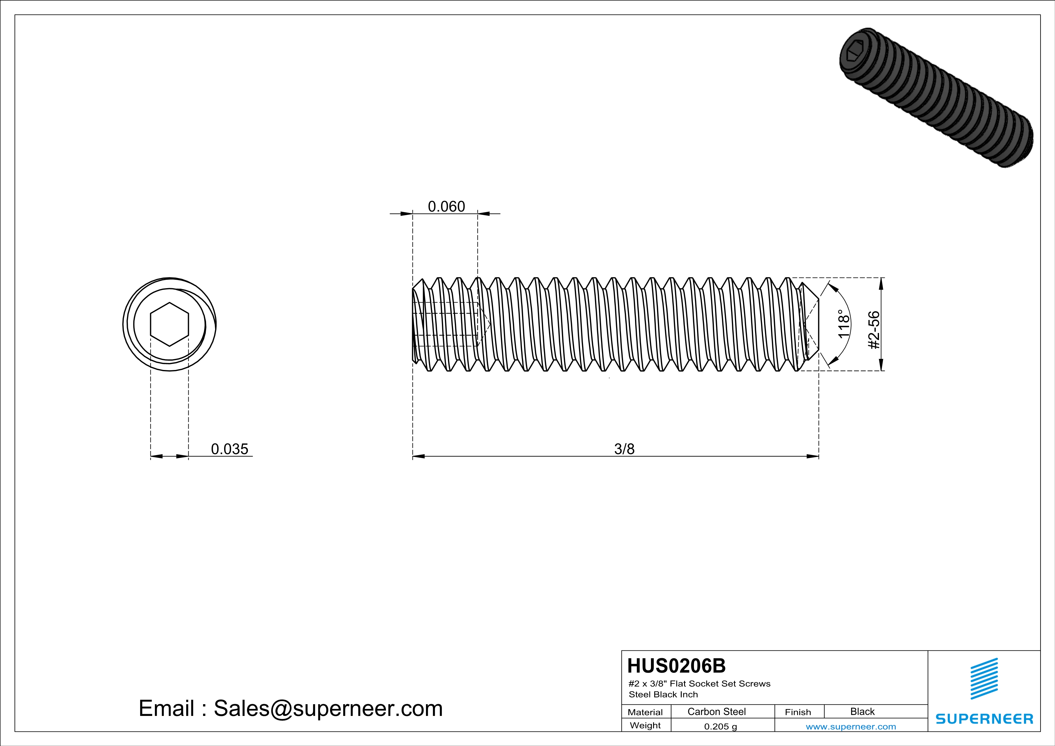 2 x 3/8" Socket Cup Point Set Screws Steel Black Inch