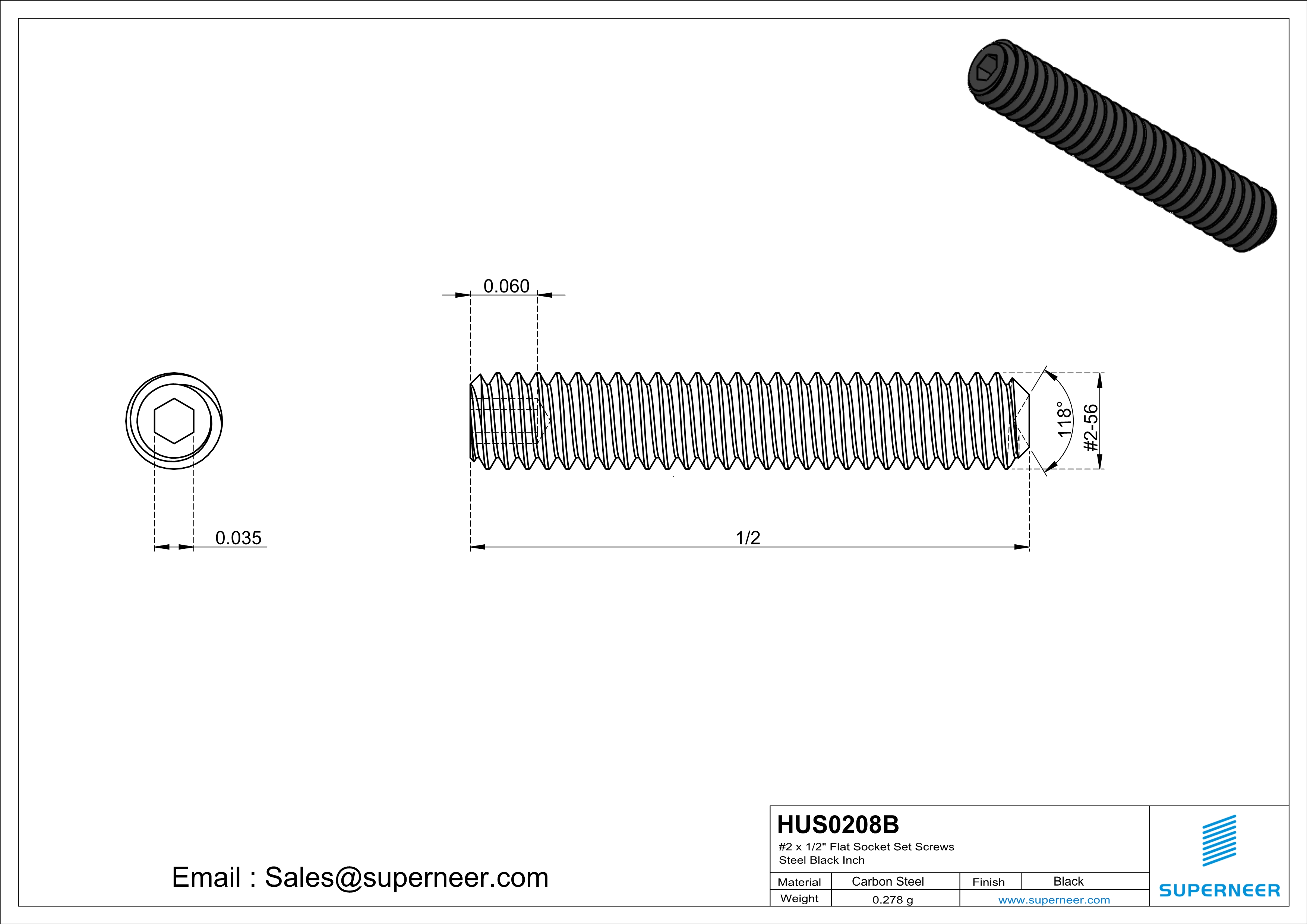 2 x 1/2" Socket Cup Point Set Screws Steel Black Inch