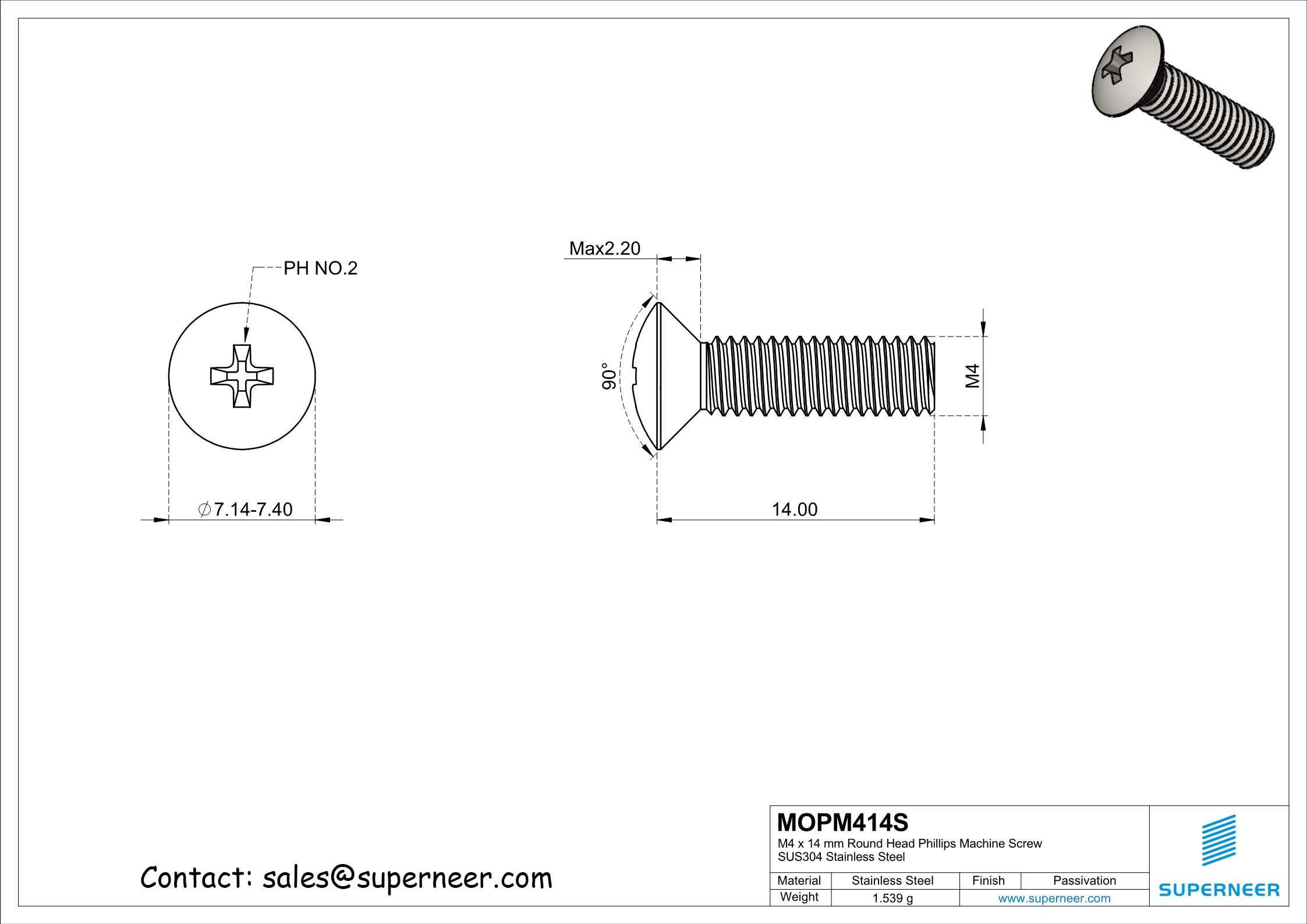 M4 x 14 mm  Oval Head Phillips Machine Screw SUS304 Stainless Steel Inox DIN 966