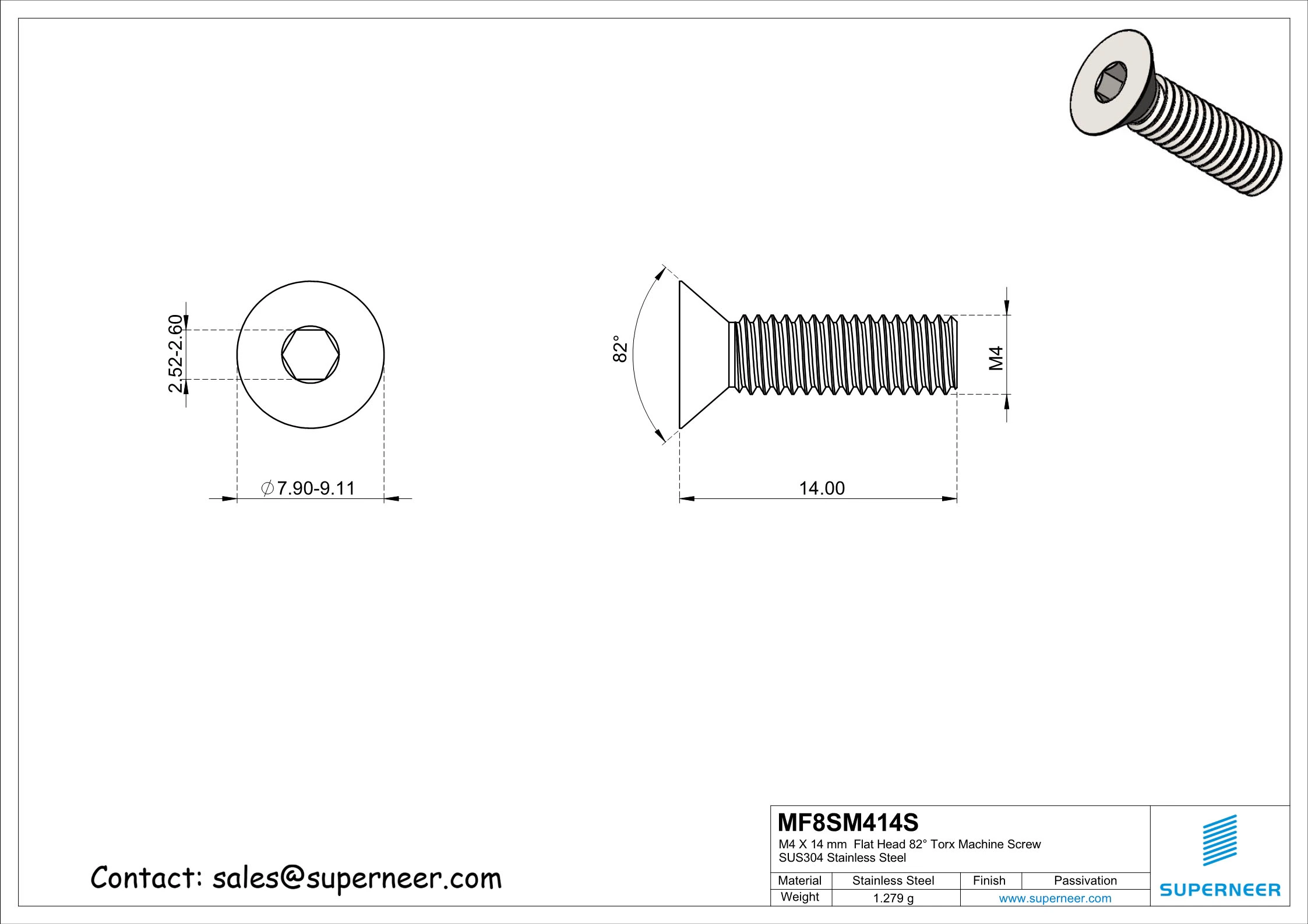 M4 x 12 mm Flat Head 82&deg; Socket Cap Machine Screw SUS304 Stainless Steel Inox