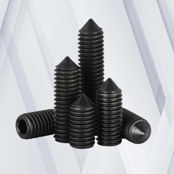 M2 x 6mm Socket Set Screw Cone Point Steel Black DIN914