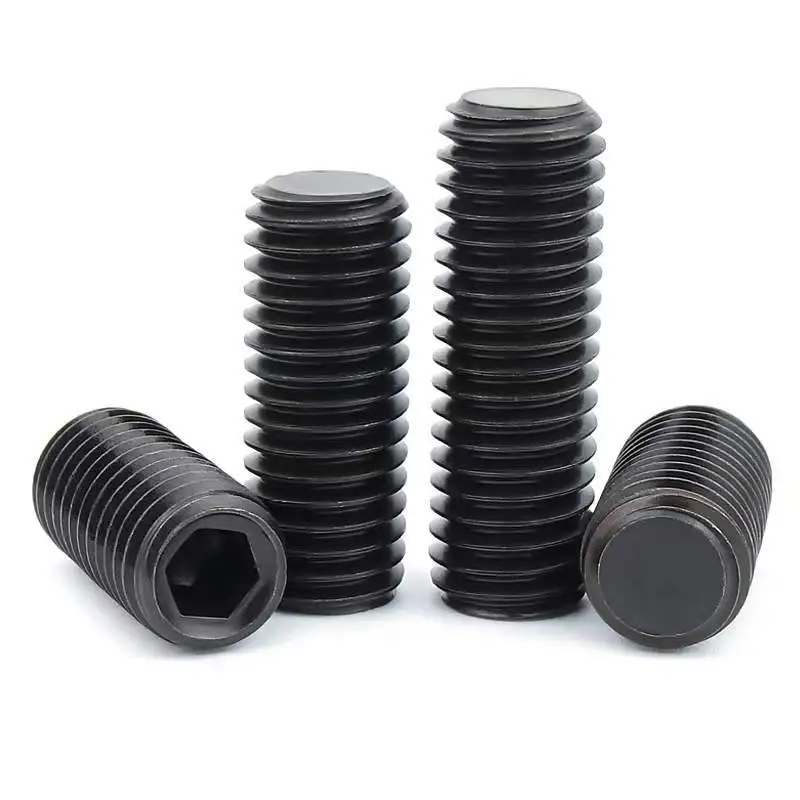 1 x 3/8" Flat Socket Set Screws Steel Black