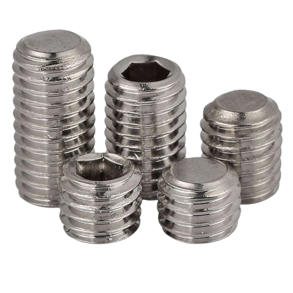 0 x 1/4" Flat Socket Set Screws SUS304 Stainless Steel Inox