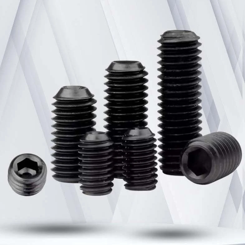 M5 x 6mm Socket Cup Point Set Screws 12.9 Carbon Steel Black DIN916