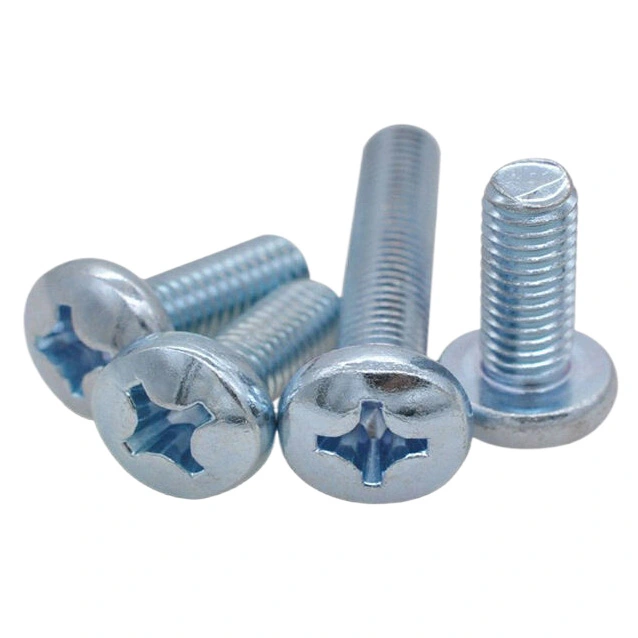 M2 x 4 mm Pan Head Phillips Machine Screw Steel Blue Zinc Plated DIN 7985