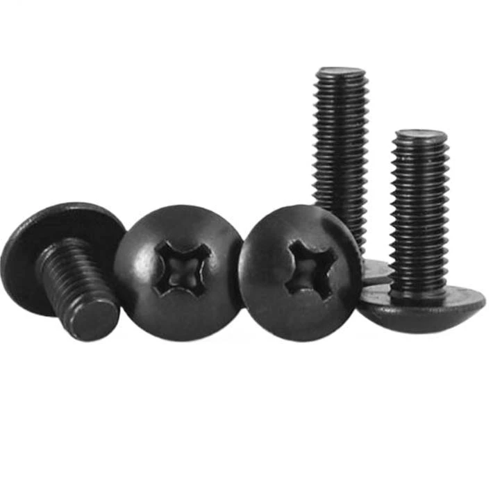 M2.5 x 9 mm Truss Head Phillips Machine Screw Steel Black JIS B 1111