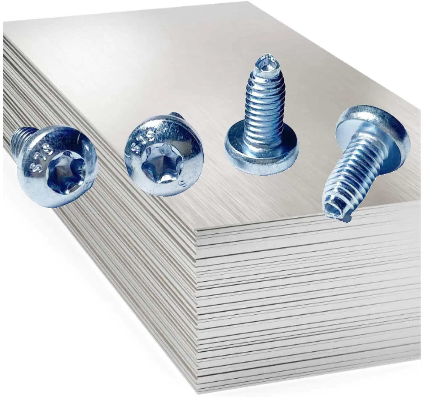2-56 × 1/2 Pan Head Torx Thread Forming  Screws for Metal  Steel Blue Zinc Plated