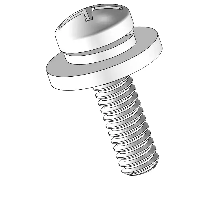 2-56 x 5/16" Pan Head Phillips Slot SEMS Screws with Spring and Flat Washer SUS304 Stainless Steel Inox