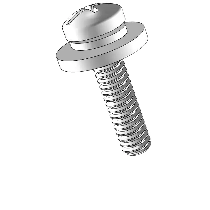 2-56 x 3/8" Pan Head Phillips Slot SEMS Screws with Spring and Flat Washer SUS304 Stainless Steel Inox