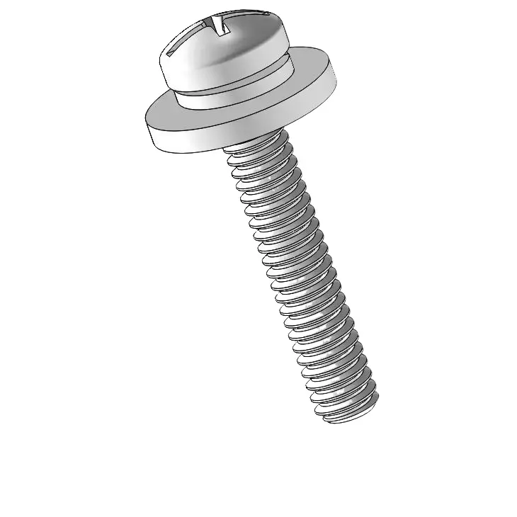 2-56 x 1/2" Pan Head Phillips Slot SEMS Screws with Spring and Flat Washer SUS304 Stainless Steel Inox