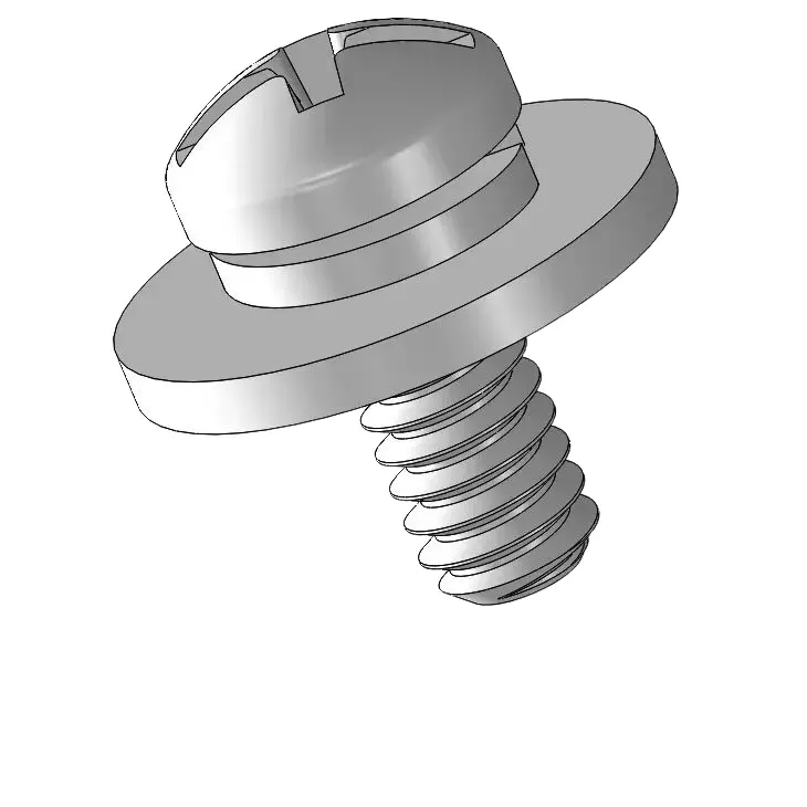 3-48 x 1/4" Pan Head Phillips Slot SEMS Screws with Spring and Flat Washer SUS304 Stainless Steel Inox