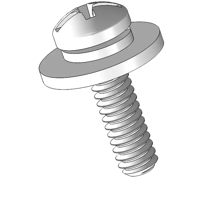 3-48 x 3/8" Pan Head Phillips Slot SEMS Screws with Spring and Flat Washer SUS304 Stainless Steel Inox