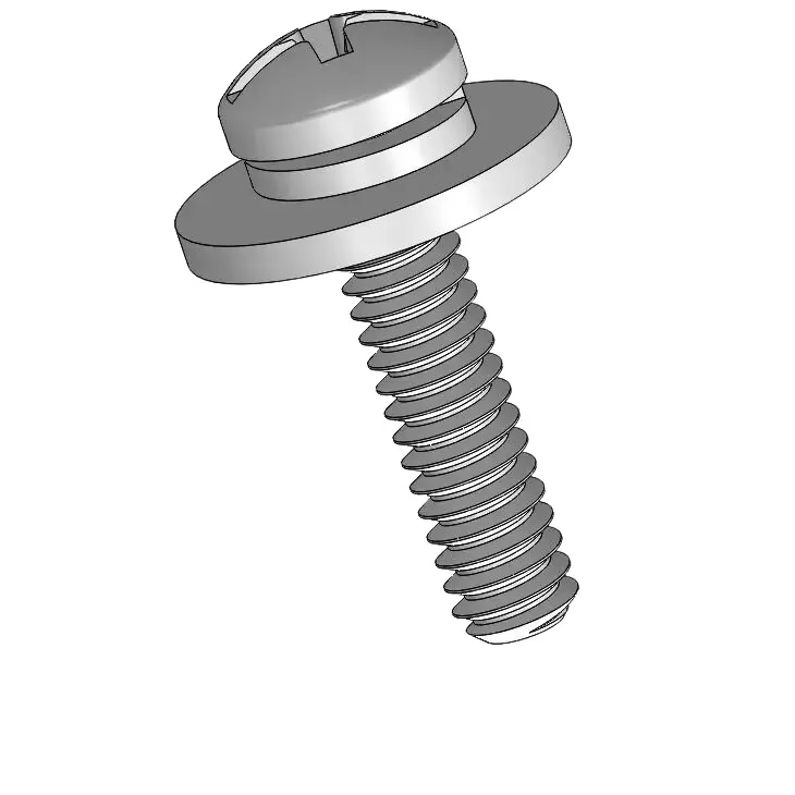 3-48 x 7/16" Pan Head Phillips Slot SEMS Screws with Spring and Flat Washer SUS304 Stainless Steel Inox