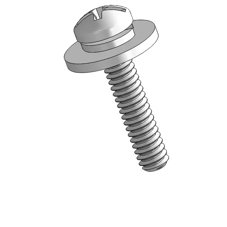 3-48 x 1/2" Pan Head Phillips Slot SEMS Screws with Spring and Flat Washer SUS304 Stainless Steel Inox