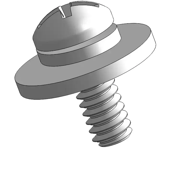 4-40 x 5/16" Pan Head Phillips Slot SEMS Screws with Spring and Flat Washer SUS304 Stainless Steel Inox