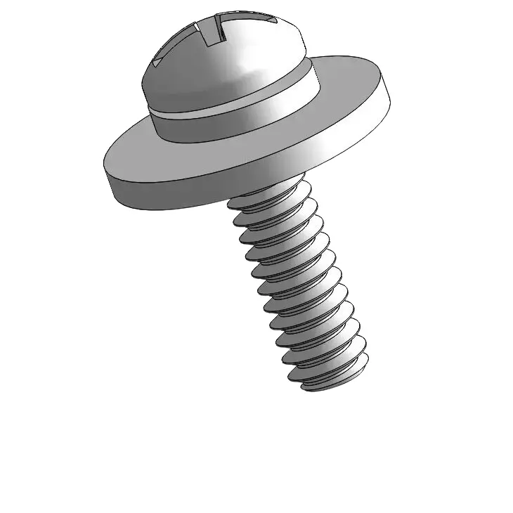 4-40 x 7/16" Pan Head Phillips Slot SEMS Screws with Spring and Flat Washer SUS304 Stainless Steel Inox