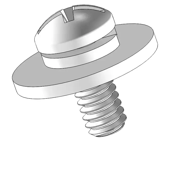 5-40 x 5/16" Pan Head Phillips Slot SEMS Screws with Spring and Flat Washer SUS304 Stainless Steel Inox