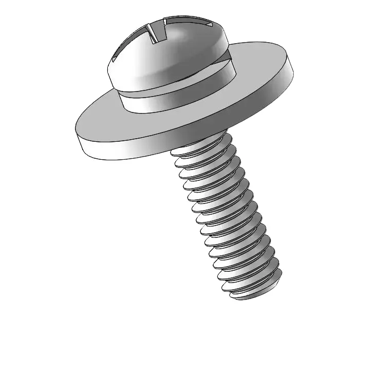 5-40 x 1/2" Pan Head Phillips Slot SEMS Screws with Spring and Flat Washer SUS304 Stainless Steel Inox