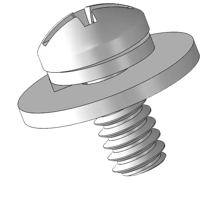 6-32 x 5/16" Pan Head Phillips Slot SEMS Screws with Spring and Flat Washer SUS304 Stainless Steel Inox