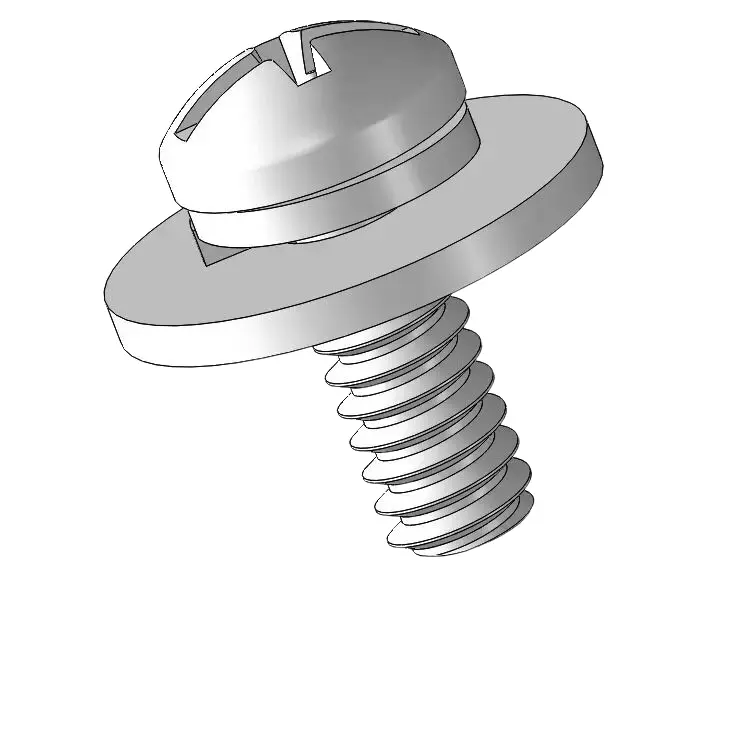 6-32 x 3/8" Pan Head Phillips Slot SEMS Screws with Spring and Flat Washer SUS304 Stainless Steel Inox
