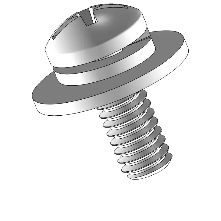 8-32 x 7/16" Pan Head Phillips Slot SEMS Screws with Spring and Flat Washer SUS304 Stainless Steel Inox