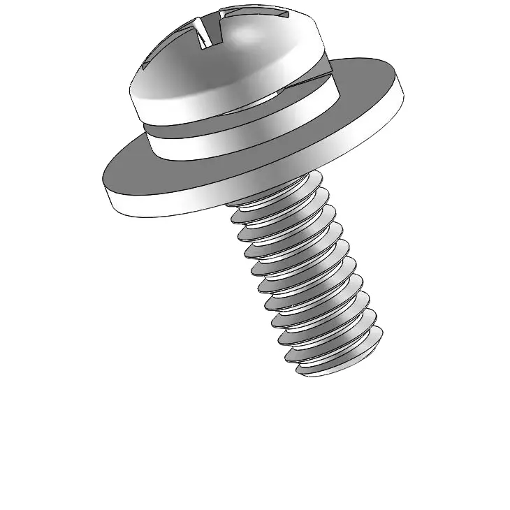 8-32 x 1/2" Pan Head Phillips Slot SEMS Screws with Spring and Flat Washer SUS304 Stainless Steel Inox