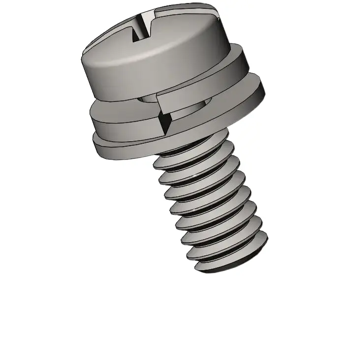 M2 x 5mm Pan Head Phillips Slot SEMS Screws with Spring and Flat Washer SUS304 Stainless Steel Inox