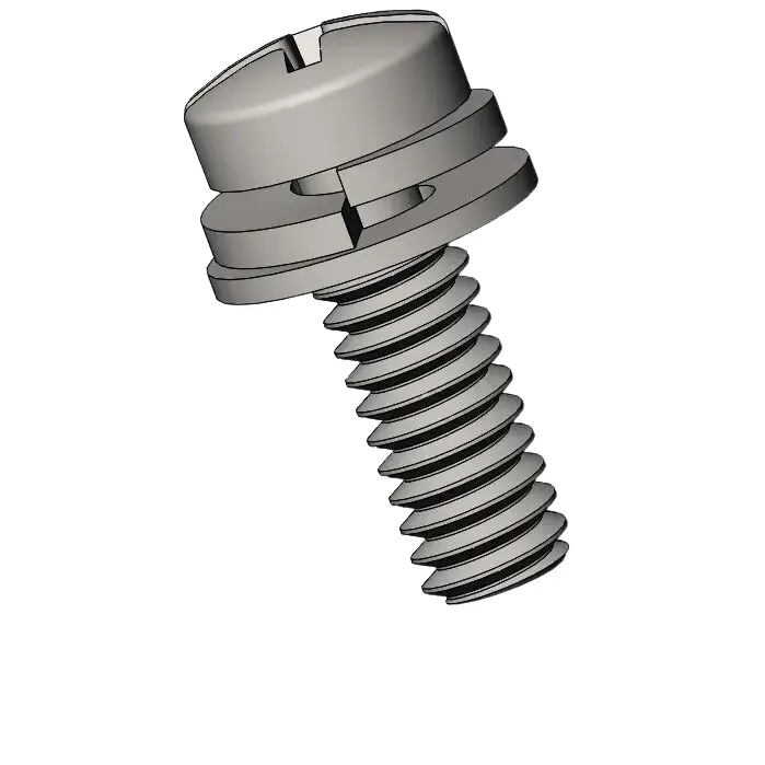 M2 x 6mm Pan Head Phillips Slot SEMS Screws with Spring and Flat Washer SUS304 Stainless Steel Inox