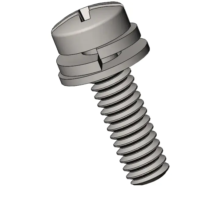 M2 x 7mm Pan Head Phillips Slot SEMS Screws with Spring and Flat Washer SUS304 Stainless Steel Inox