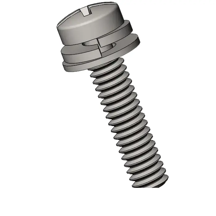 M2 x 9mm Pan Head Phillips Slot SEMS Screws with Spring and Flat Washer SUS304 Stainless Steel Inox