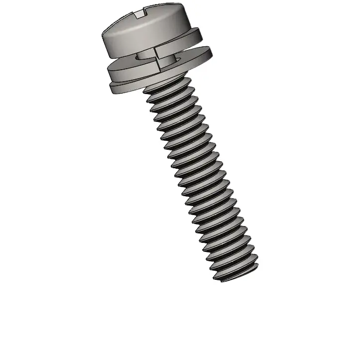 M2 x 10mm Pan Head Phillips Slot SEMS Screws with Spring and Flat Washer SUS304 Stainless Steel Inox