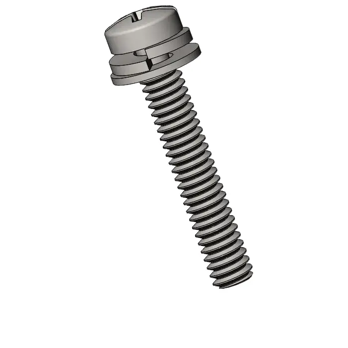 M2 x 12mm Pan Head Phillips Slot SEMS Screws with Spring and Flat Washer SUS304 Stainless Steel Inox