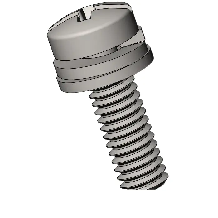 M2.5 x 8mm Pan Head Phillips Slot SEMS Screws with Spring and Flat Washer SUS304 Stainless Steel Inox