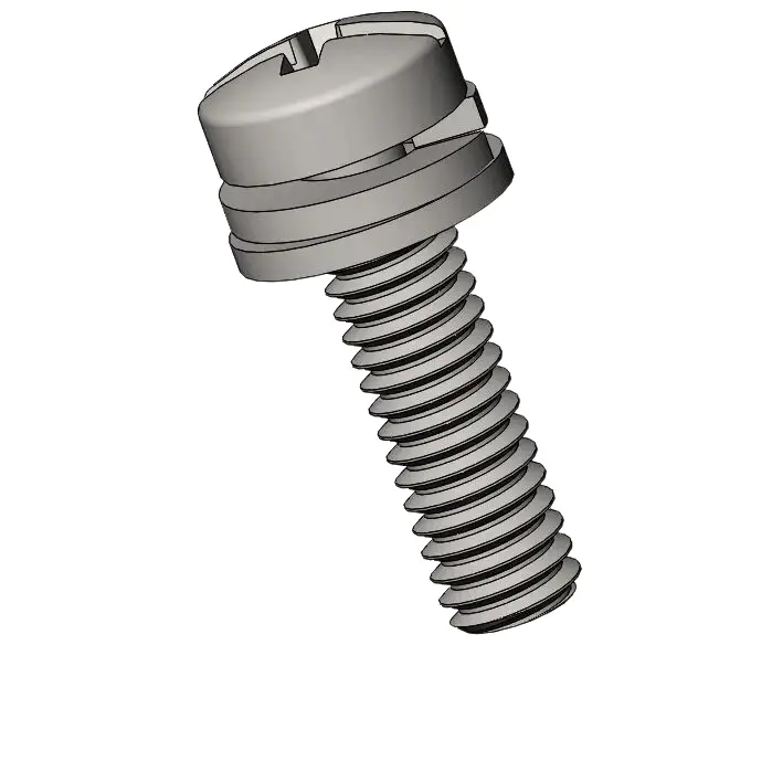 M2.5 x 9mm Pan Head Phillips Slot SEMS Screws with Spring and Flat Washer SUS304 Stainless Steel Inox