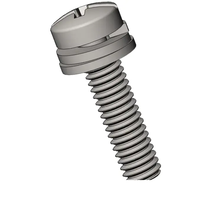 M2.5 x 10mm Pan Head Phillips Slot SEMS Screws with Spring and Flat Washer SUS304 Stainless Steel Inox