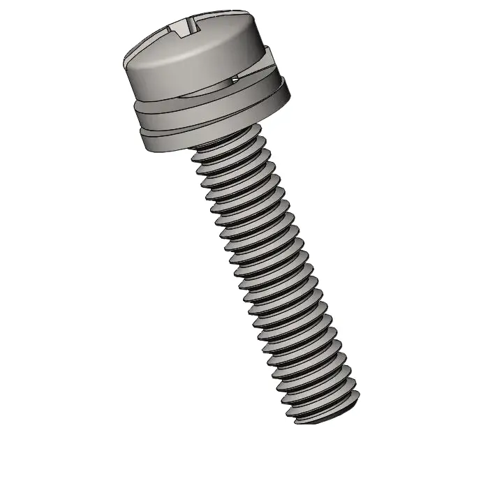 M2.5 x 12mm Pan Head Phillips Slot SEMS Screws with Spring and Flat Washer SUS304 Stainless Steel Inox