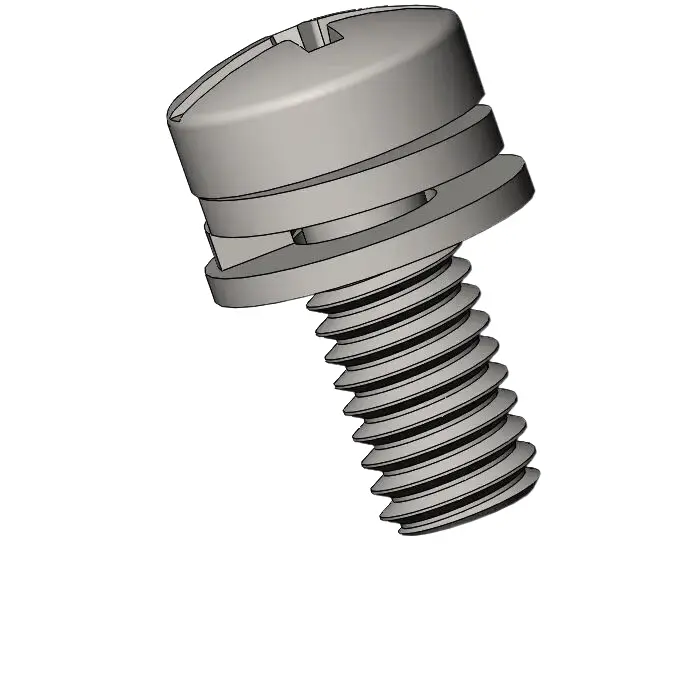 M3 x 7mm Pan Head Phillips Slot SEMS Screws with Spring and Flat Washer SUS304 Stainless Steel Inox