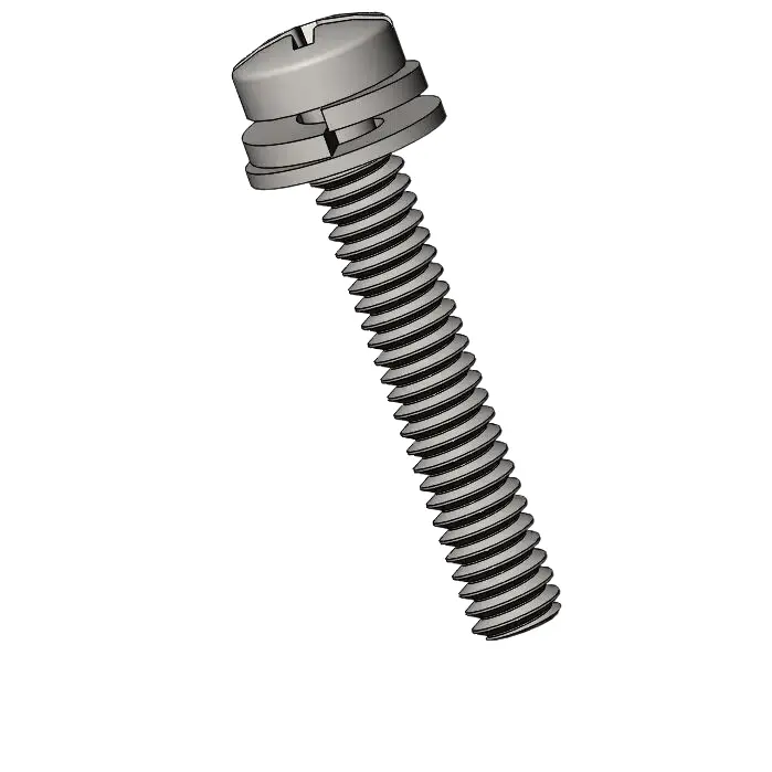 M3.5 x 10mm Pan Head Phillips Slot SEMS Screws with Spring and Flat Washer SUS304 Stainless Steel Inox