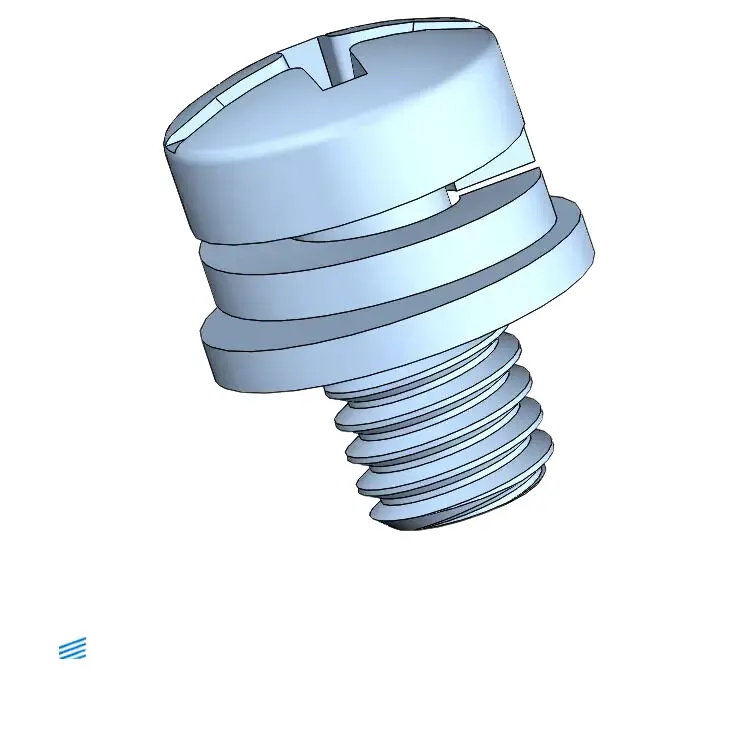 M4 x 7mm Pan Head Phillips Slot SEMS Screws with Spring and Flat Washer Steel Blue Zinc Plated