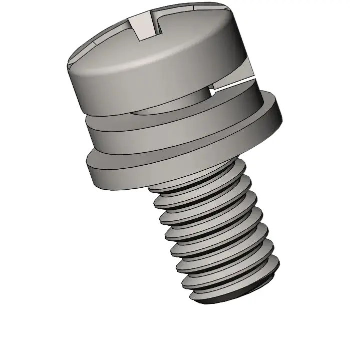 M4 x 9mm Pan Head Phillips Slot SEMS Screws with Spring and Flat Washer SUS304 Stainless Steel Inox