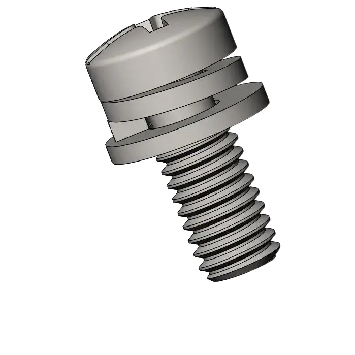 M4 x 10mm Pan Head Phillips Slot SEMS Screws with Spring and Flat Washer SUS304 Stainless Steel Inox