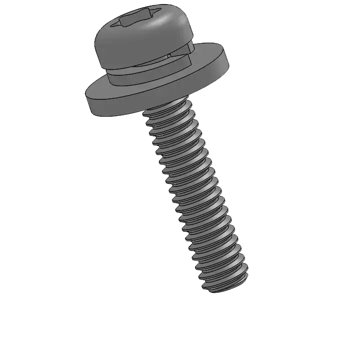 2-56 x 7/16" Pan Head Torx SEMS Screws with Spring and Flat Washer SUS304 Stainless Steel Inox