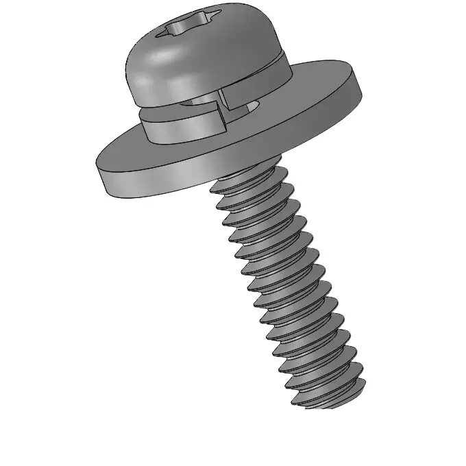 4-40 x 1/2" Pan Head Torx SEMS Screws with Spring and Flat Washer SUS304 Stainless Steel Inox