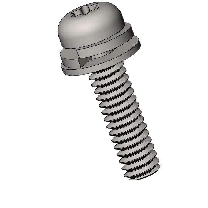 M2 x 8mm Pan Head Torx SEMS Screws with Spring and Flat Washer SUS304 Stainless Steel Inox