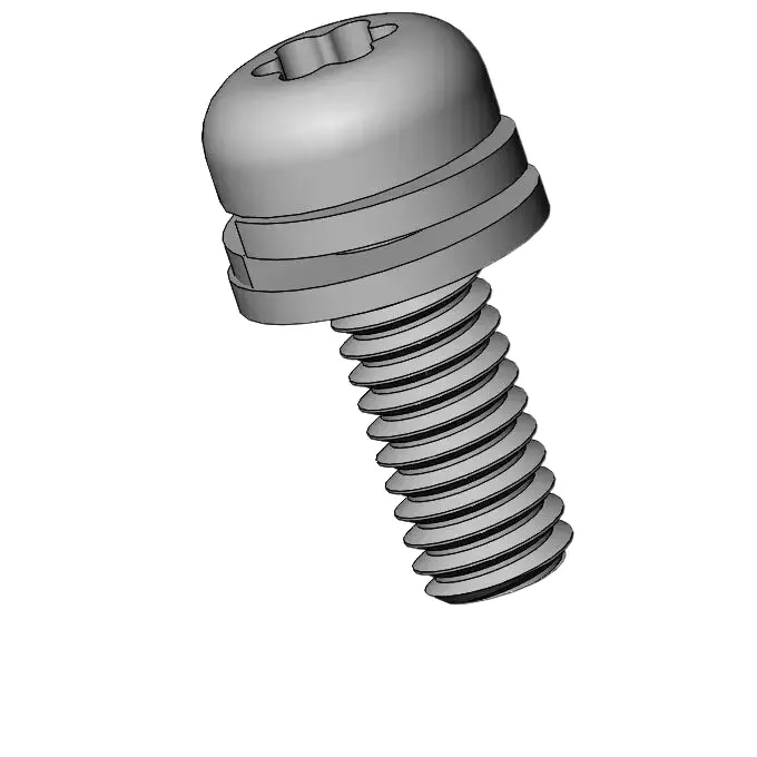 M2.5 x 7mm Pan Head Torx SEMS Screws with Spring and Flat Washer SUS304 Stainless Steel Inox