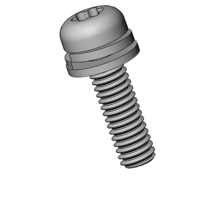 M2.5 x 9mm Pan Head Torx SEMS Screws with Spring and Flat Washer SUS304 Stainless Steel Inox