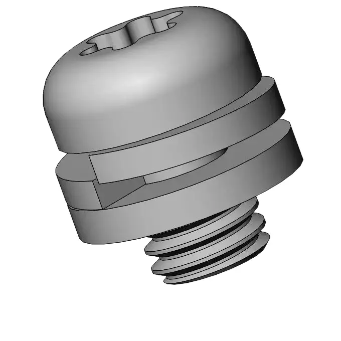 M6 x 8mm Pan Head Torx SEMS Screws with Spring and Flat Washer SUS304 Stainless Steel Inox