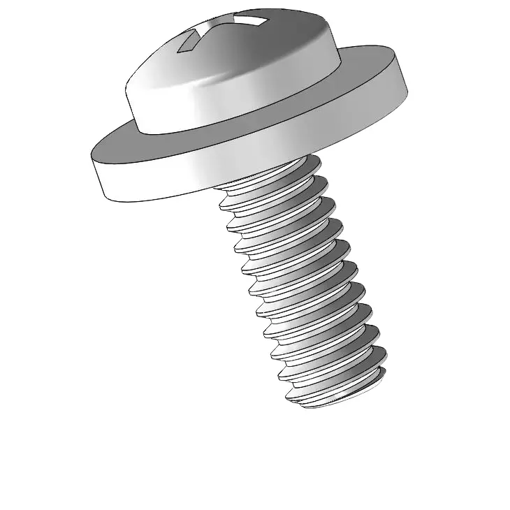 2-56 x 1/4" Pan Head Phillips SEMS Screws with Flat Washer SUS304 Stainless Steel Inox