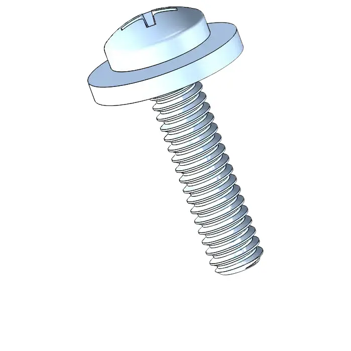 2-56 x 3/8" Pan Head Phillips SEMS Screws with Flat Washer Steel Blue Zinc Plated