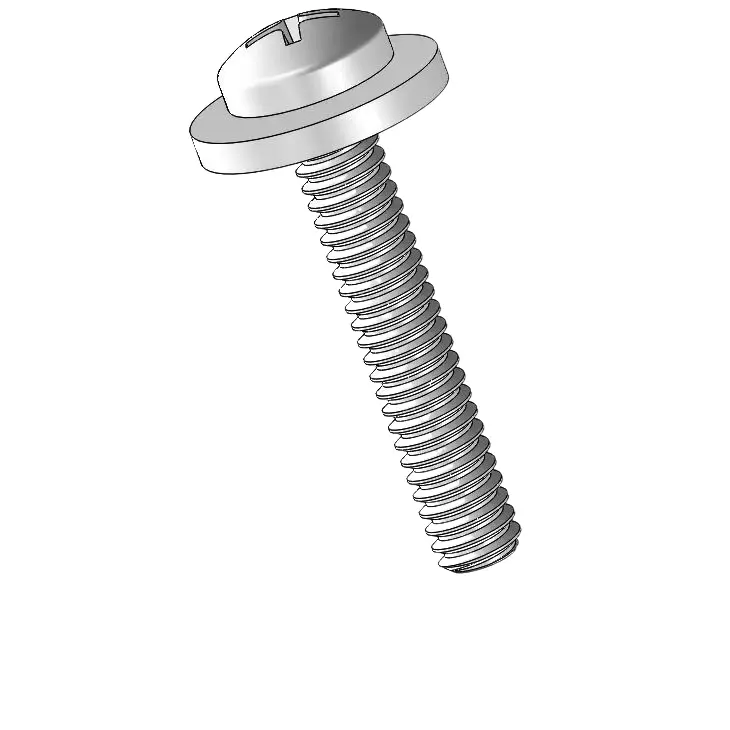 2-56 x 1/2" Pan Head Phillips SEMS Screws with Flat Washer SUS304 Stainless Steel Inox